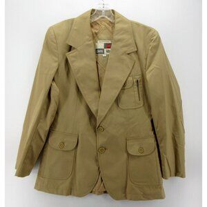VINTAGE Chess King Blazer 42 Safari Jacket Military Elbow Patches 90s*